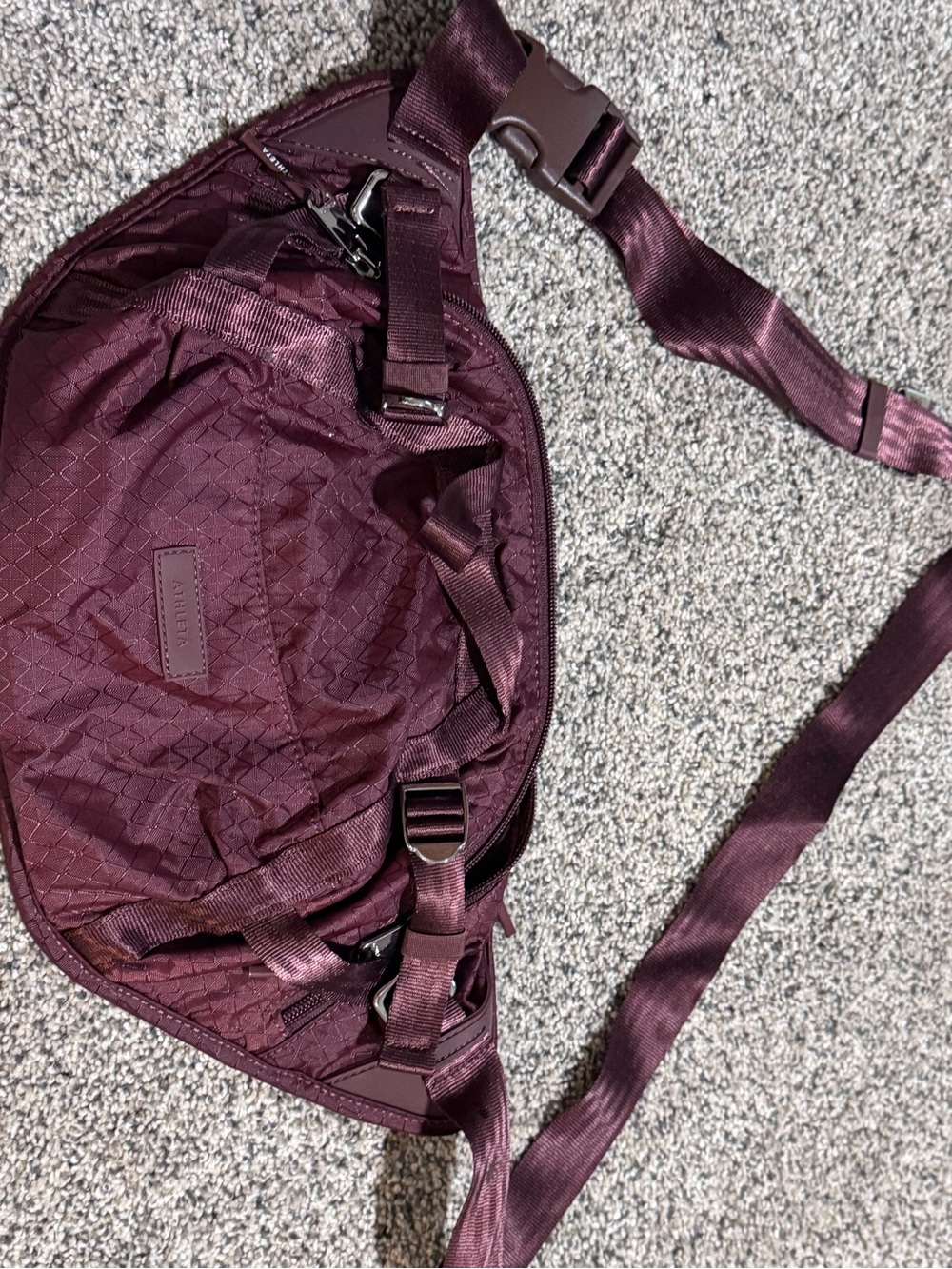 Athleta Maroon Crossbody Sling Bag
